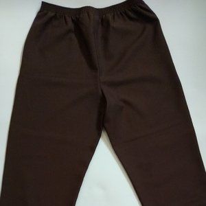 Lady's Brown, Easy Care Polyester Pants by Blair Size 16,